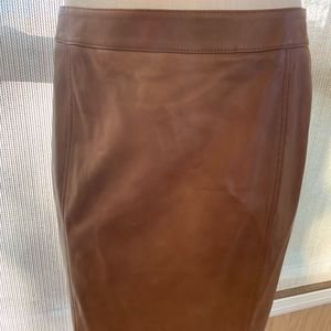 Talbots Cognac Leather Skirt NWOT